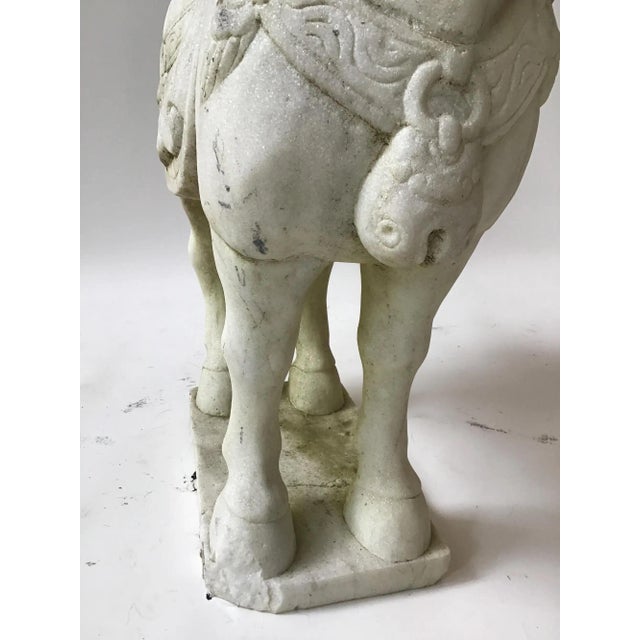 Vintage Carved Marble Tang Dynasty Style Horse Figures—A Pair For Sale - Image 16 of 18