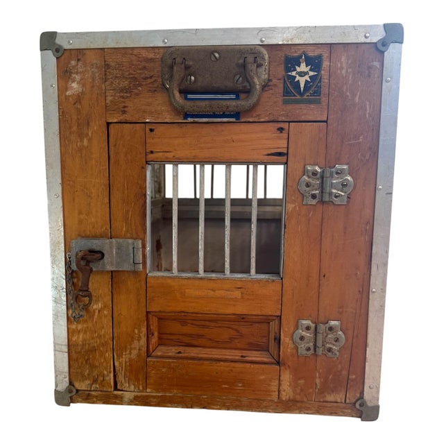 A rare circa-1960s professional dog-show transport kennel manufactured by Kroyer Crates of Mountainside, New Jersey....