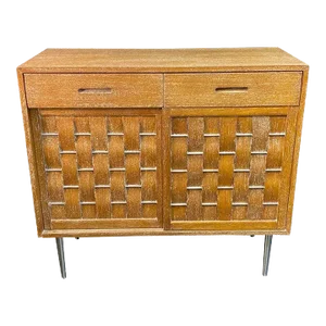 1950s Edward Wormley Woven Front Commode Credenza