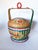Wood Vintage Folk Art Chinese Wedding Basket, Hand Painted For Sale - Image 7 of 12