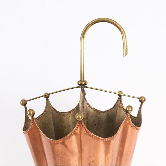 Antique Brass and Copper Umbrella Stand, 1920s For Sale - Image 10 of 16