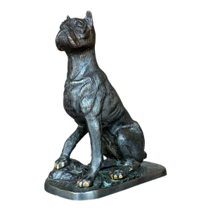Vintage Boho Patinated Metal Dog