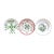 Pink and Green Floral Chinoiserie Decorative Plates - Set of 3 For Sale