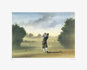1993 Alain Gaudin Golf Swing Lithograph