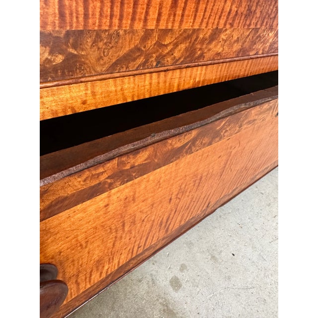 Wood American Empire Tiger Maple & Birdseye Maple Chest of Drawers For Sale - Image 7 of 13