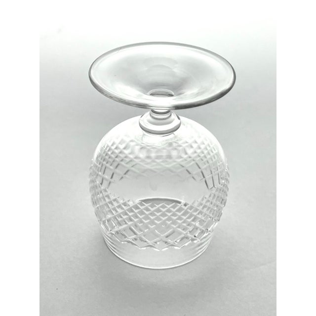 1950s AmericanMini Brandy Snifter Cognac Glasses, Criss-Cross Cuts - Set of 7 For Sale In Dallas - Image 6 of 7
