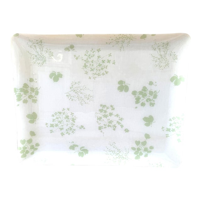 Vintage D Porthault Large Laminated Tray For Sale