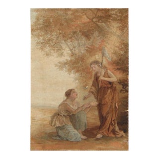Nazmiyal Collection Antique Small Romantic French Tapestry For Sale