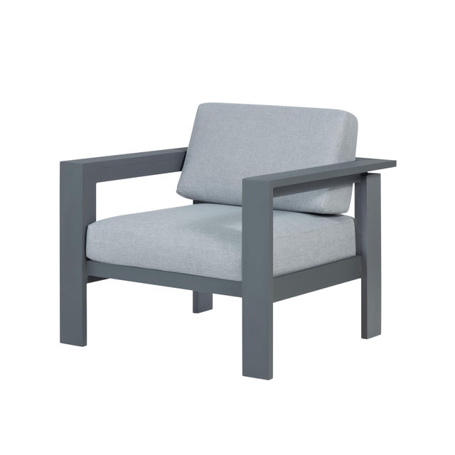 Sardinia Aluminum Frame Outdoor Sofa Set - Gray Cushions For Sale - Image 13 of 18