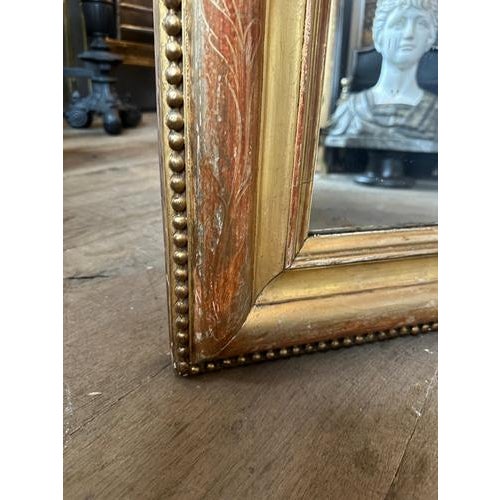 Mid 19th Century Antique French Louis Philippe Mirror in Gold Gilt, 1840 For Sale - Image 5 of 13