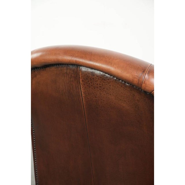 Vintage Sheepskin Armchair with Decorative Studs For Sale - Image 14 of 15