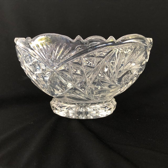 Vintage Pressed Clear Glass Star With Floral Design Serving Bowl Chairish
