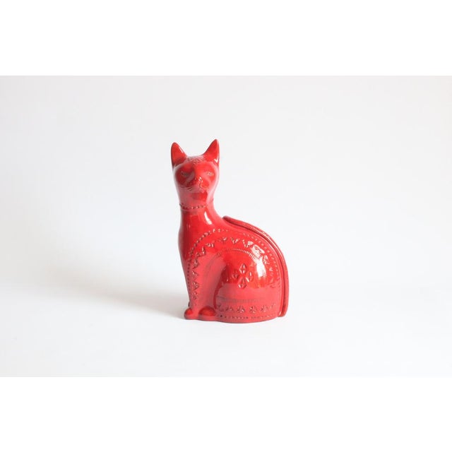 Red Ceramic Cat by Aldo Londi for Bitossi, Italy, 1960s For Sale - Image 16 of 18
