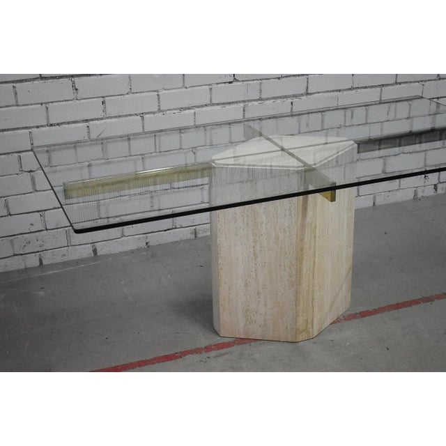 Glass Travertine Base Table from Artedi For Sale - Image 7 of 9