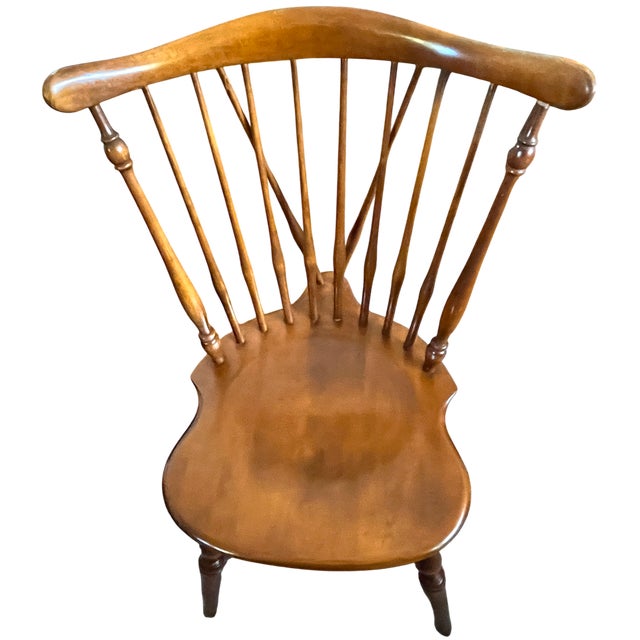 Ethan Allen Set of Four Vintage Windsor Dining Chairs in Nutmeg Finish — Two Ethan Allen & Two Companion Chairs For Sale - Image 4 of 18