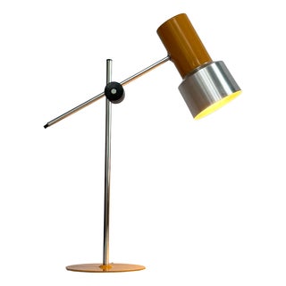 Mustard Enamelled Metal and Aluminium Adjustable Desk Lamp from Prova, Italy, 1970s For Sale