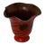 Vintage Hand Blown Studio Art Cased Glass Heart & Vine Ruffled Applied Bottom Vessel C. 1970s For Sale