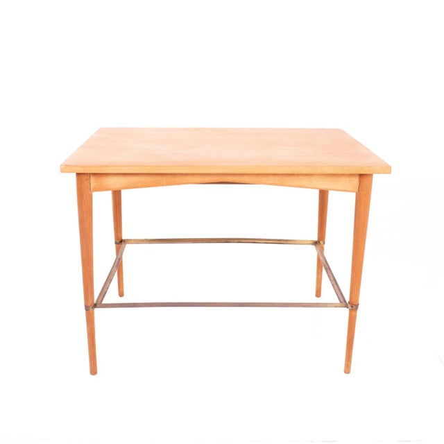 Paul McCobb Connoisseur Mid Century Maple and Brass Side End Tables - Pair For Sale In Chicago - Image 6 of 12