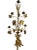 Elegant pair of late 19th century French brass girandoles with intricate grapevine and wheat sheaf motifs symbolizing...
