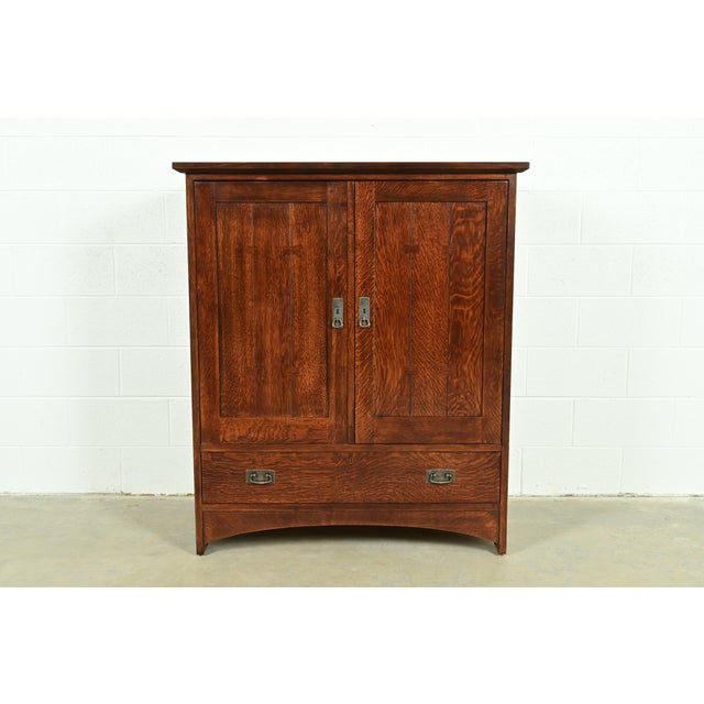 Stickley Mission Oak Arts & Crafts Media Cabinet For Sale - Image 18 of 18