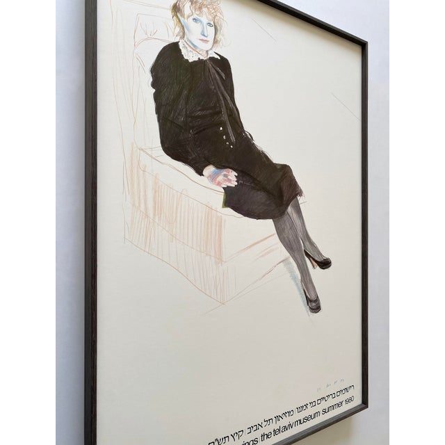 1980s David Hockney Vintage 1980 Lithograph Print Framed Museum Exhibition Poster " Celia, Paris " 1973 For Sale - Image 5 of 14