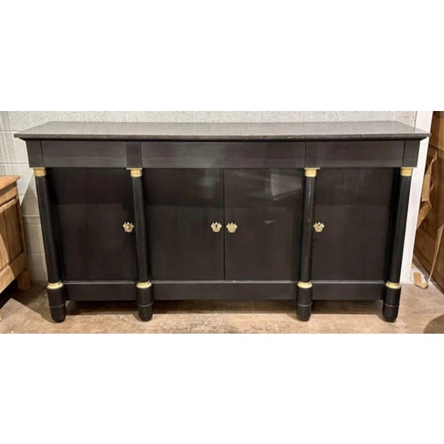 French Empire Black Lacquered Buffet For Sale - Image 10 of 10