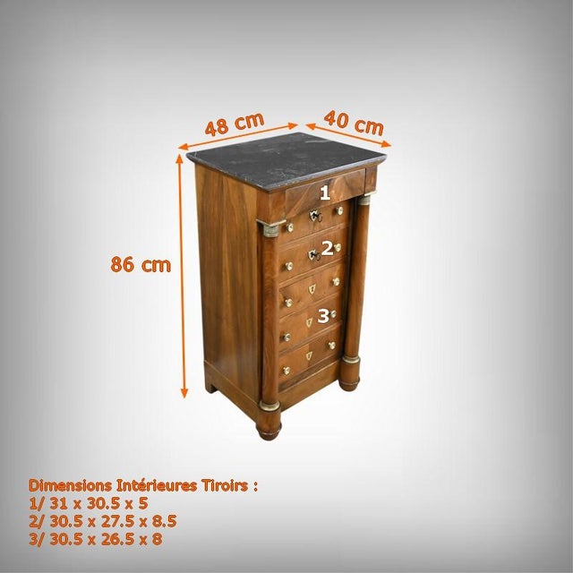Late 19th Century Empire Walnut Living Room Cabinet For Sale - Image 17 of 18