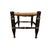 Antique Ebonized Hitchcock Stool / Footsool With Woven Rush Seat, Stenciling, & Spool Legs For Sale - Image 9 of 12