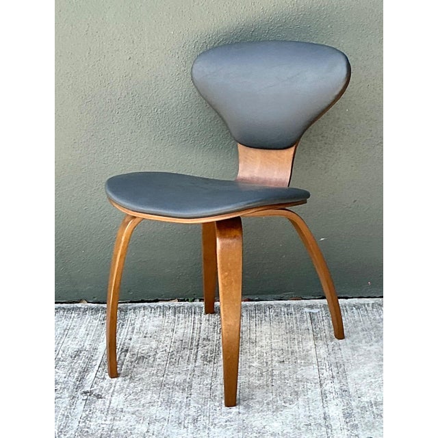Vintage Wood and Leather Cherner Dining Chair For Sale - Image 11 of 18