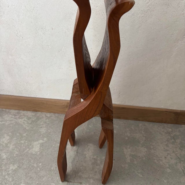 Classical Carved Wooden Stool For Sale - Image 5 of 6