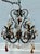 Vintage French Rococo Revival 6-Arm Wrought Iron Chandelier With Amber Glass Drops. For Sale - Image 10 of 12