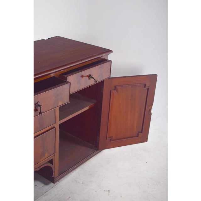 1920s Antique English Sideboard with Two Doors and Five Drawers, 1920s For Sale - Image 5 of 10