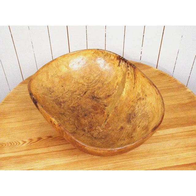 Brown Large Swedish Folklore Birch Wooden Bowl, 1890s For Sale - Image 8 of 13