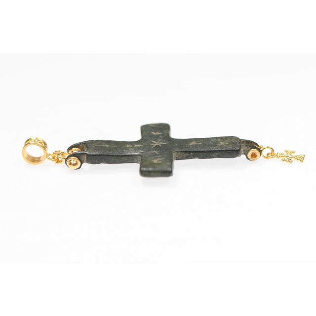 Antique Byzantine Cross with Gold Dangle 21K For Sale In Atlanta - Image 6 of 12