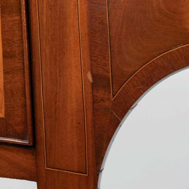 Late 18th Century English Serpentine Hepplewhite Style Sideboard With Brass Gallery and Candle Holder For Sale - Image 10 of 12
