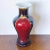 Mid-Century Antique Style Chinese Vase in Red Ox-Blood Flambe Glaze Elegant rosewood base / stand. Measures approx. 14H x...