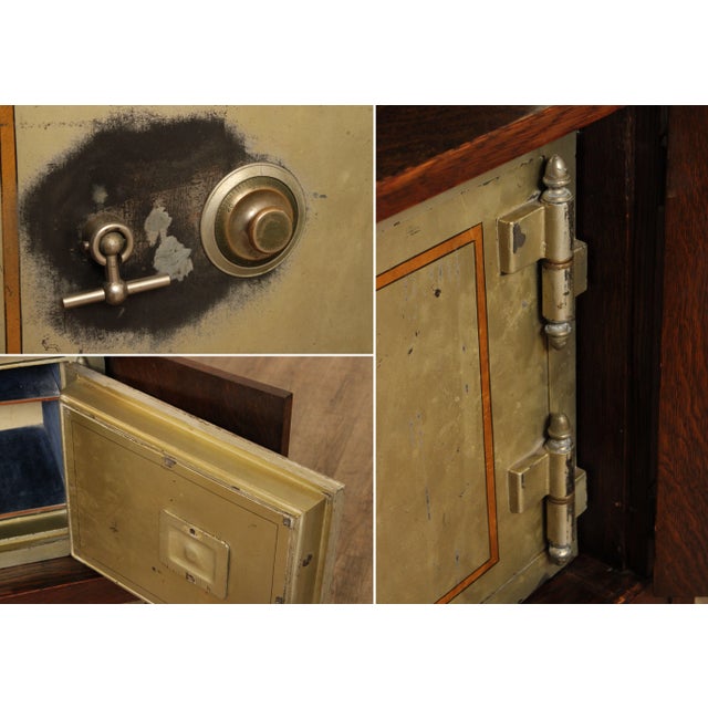 1900 - 1909 Antique Gustav Stickley Mission Oak Safe Cabinet For Sale - Image 5 of 12