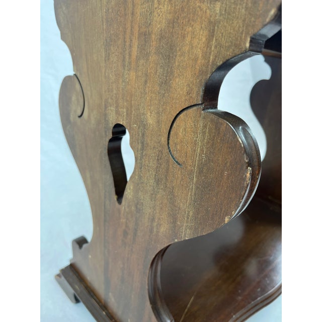 Vintage 1930s Mahogany Magazine & Bookstand - Jacobean/Victorian-Revival Period For Sale - Image 10 of 15