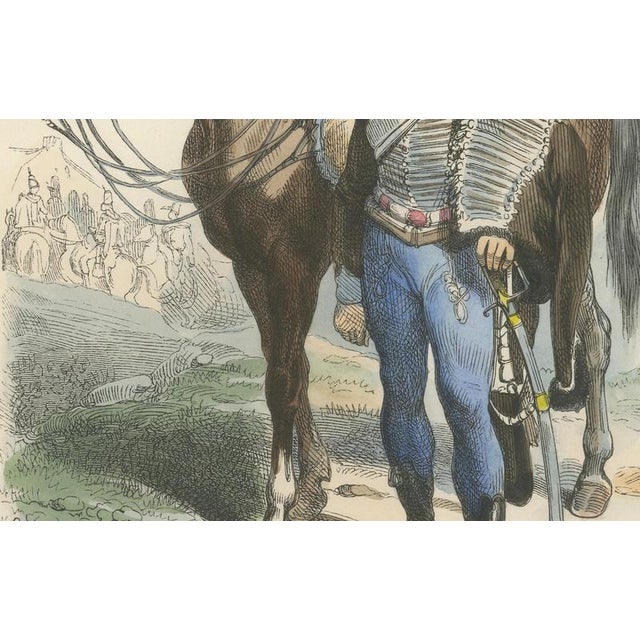 After Horace Vernet, French Hussar with Horse, 1843, Paper For Sale - Image 3 of 10