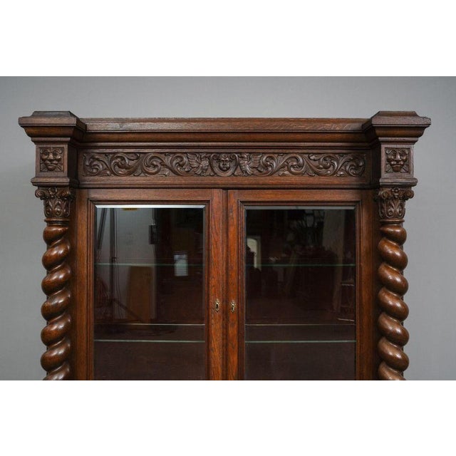 Brown Historicist Oak Display Cabinet, Late 19th Century For Sale - Image 8 of 18