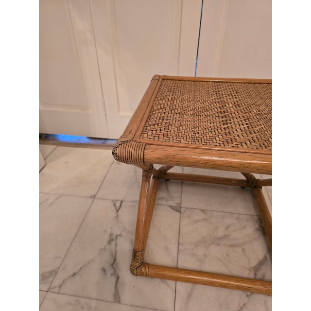 Tan 1970s Vintage Mid Century Modern Hollywood Glamour X Table For Sale - Image 8 of 8