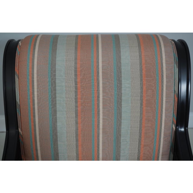 1980s Set of 8 Fabrizi Black Upholstered Regency Dining Room Chairs For Sale - Image 5 of 18