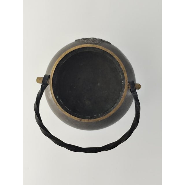 Antique Bronze Cauldron with Coat of Arms on Tripod, 1890s For Sale - Image 5 of 9