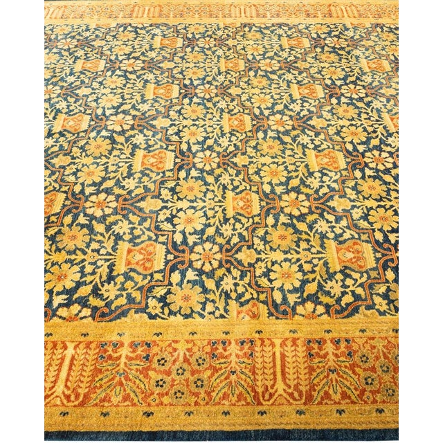 Solo Rugs Mogul, One-of-a-Kind Hand-Knotted Area Rug in Blue, 6' 2" x 8' 7" For Sale - Image 4 of 8