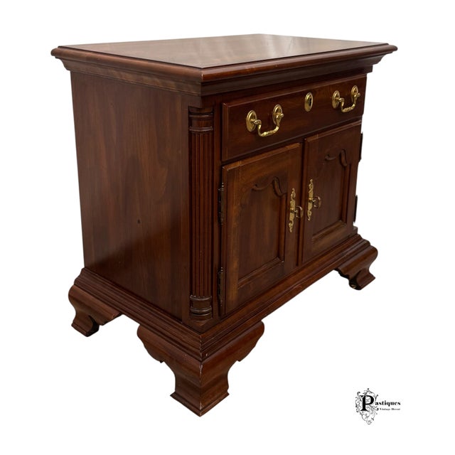 Wood Vintage Jamestown Sterling Chippendale Style Mahogany Nightstand For Sale - Image 7 of 10