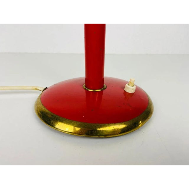 Red Italian Table Lamp with 3 Arms in the Style of Stilnovo, 1960s, Italy For Sale - Image 9 of 12