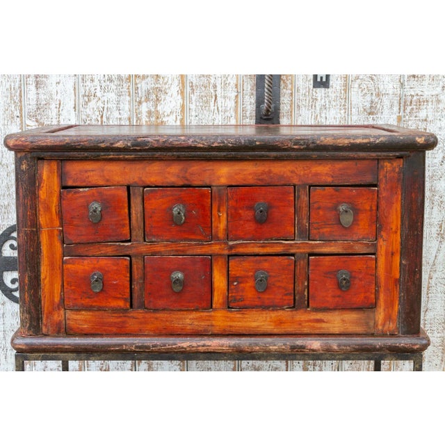 Chinese 19th Century Primitive Chinese Dresser on Stand For Sale - Image 3 of 13
