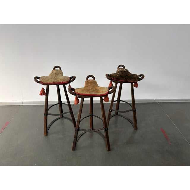 Vintage Brutalist Marbella Stools attributed to Sergio Rodrigues, 1970s, Set of 3 For Sale - Image 6 of 13