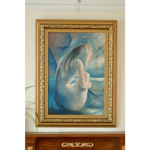 K. Rolfsson, Seated Woman, 1970s, Oil on Canvas, Framed For Sale - Image 4 of 11
