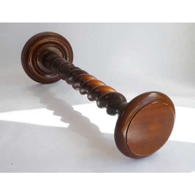 Vintage Wooden Barley Twist Pedestal Plant Stand, 1950s For Sale - Image 9 of 11